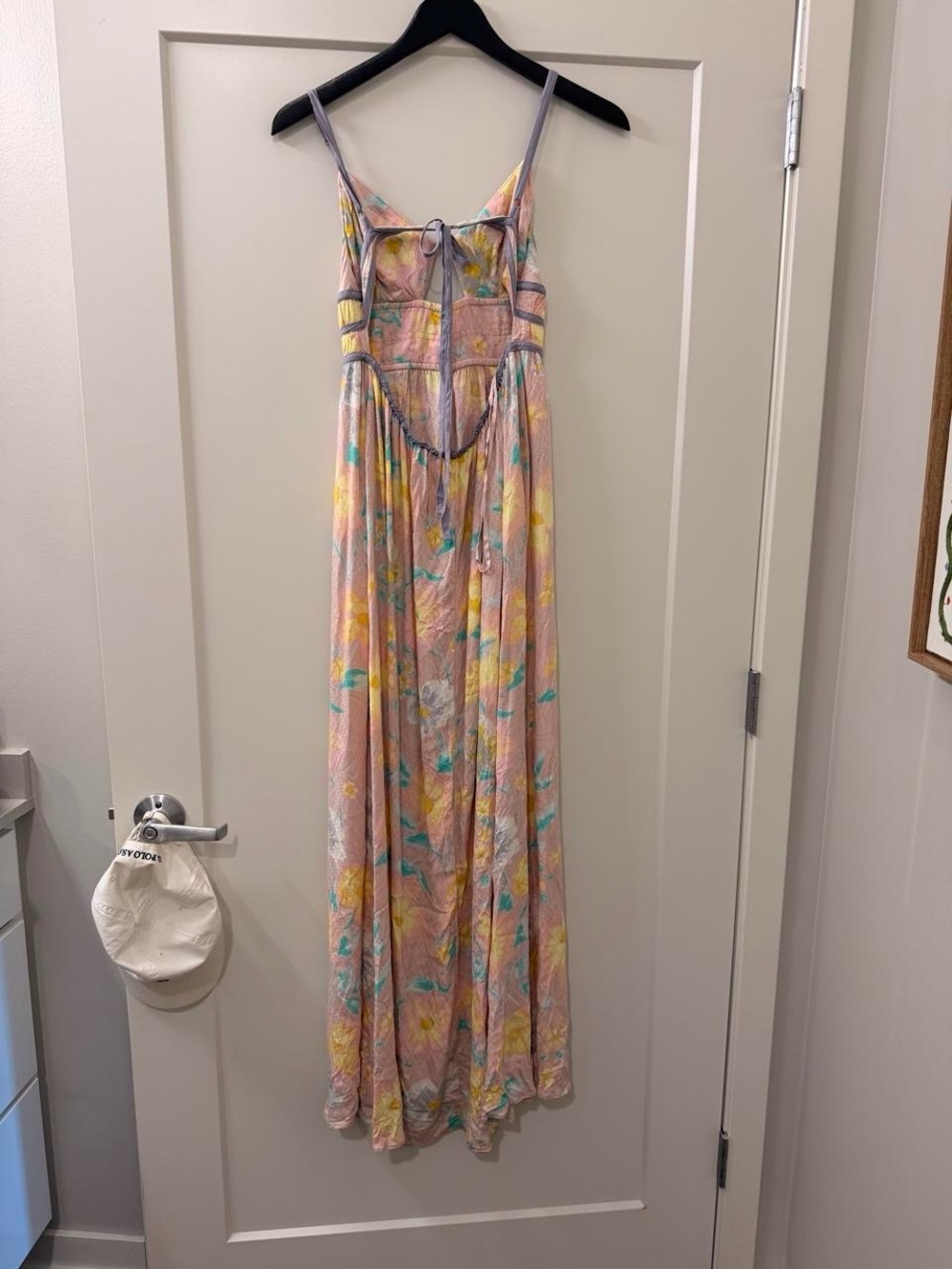 Pastel Floral Summer Dress with Tie Straps - Picture 3 of 4